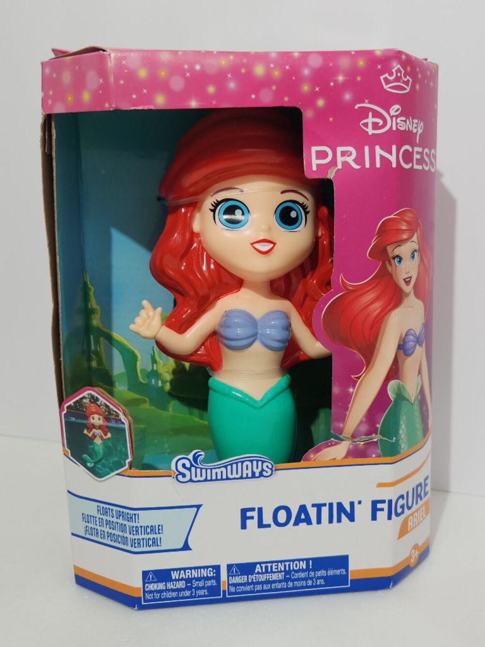 Disney Princess Ariel Floatin’ Figure SwimWays Pool Bath Toy Little Mermaid New